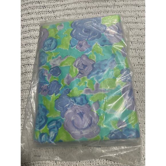 VTG MCM ACME Blanket Comforter Cover 72 x 90 Twin Percale Hippy Green Floral NOS - Picture 2 of 5